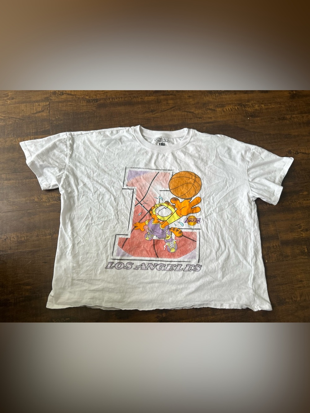White Los Angeles Basketball Graphic Tee